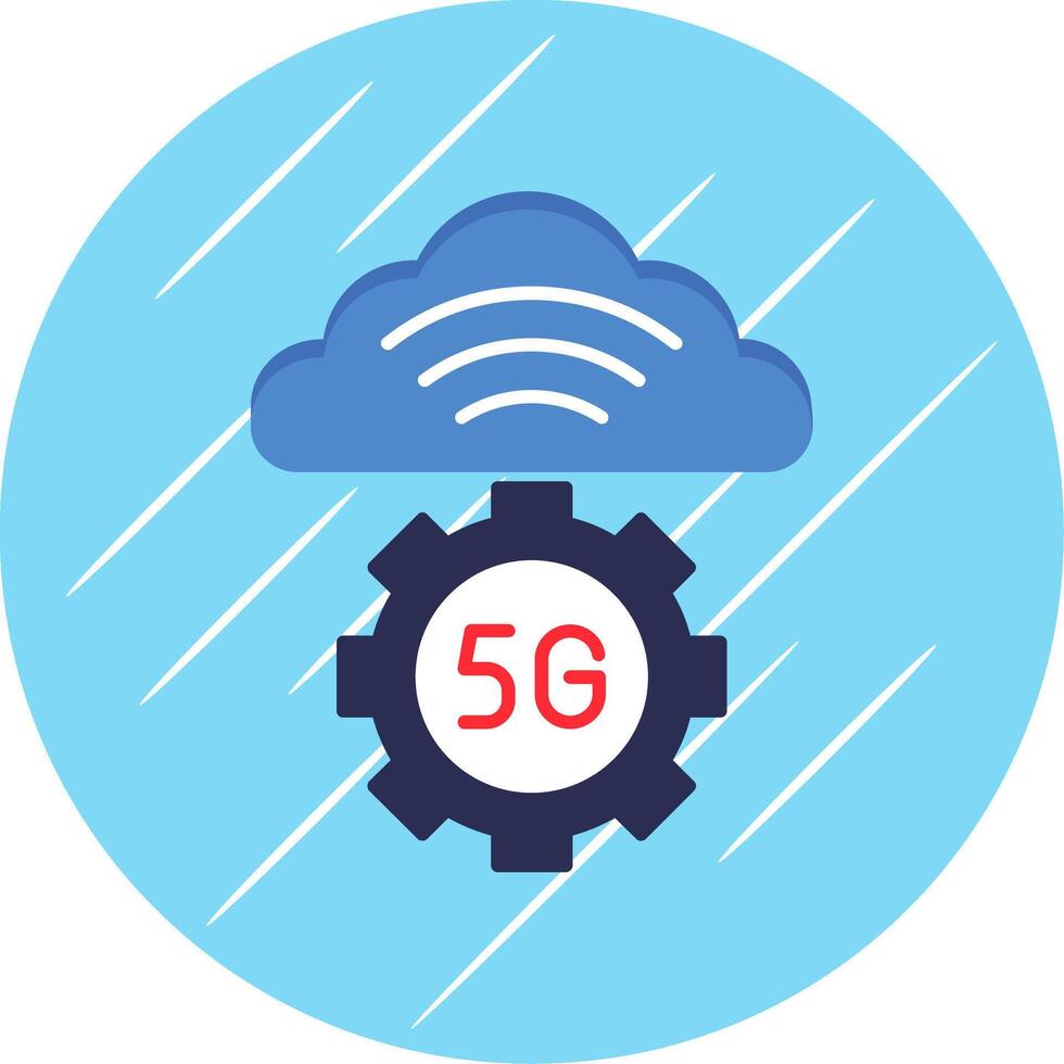 Cloud Server Flat Blue Circle Icon vector