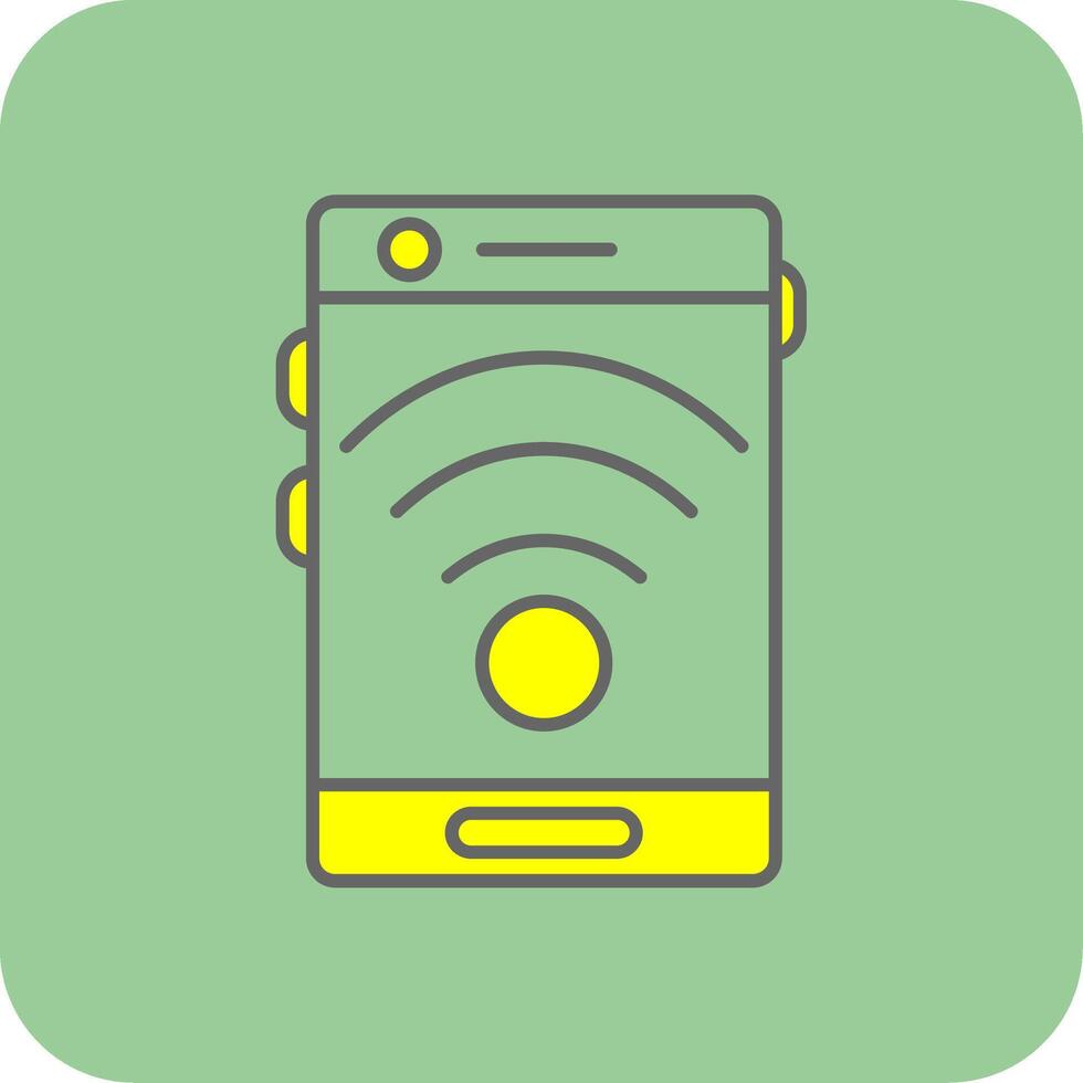 Signal Filled Yellow Icon vector