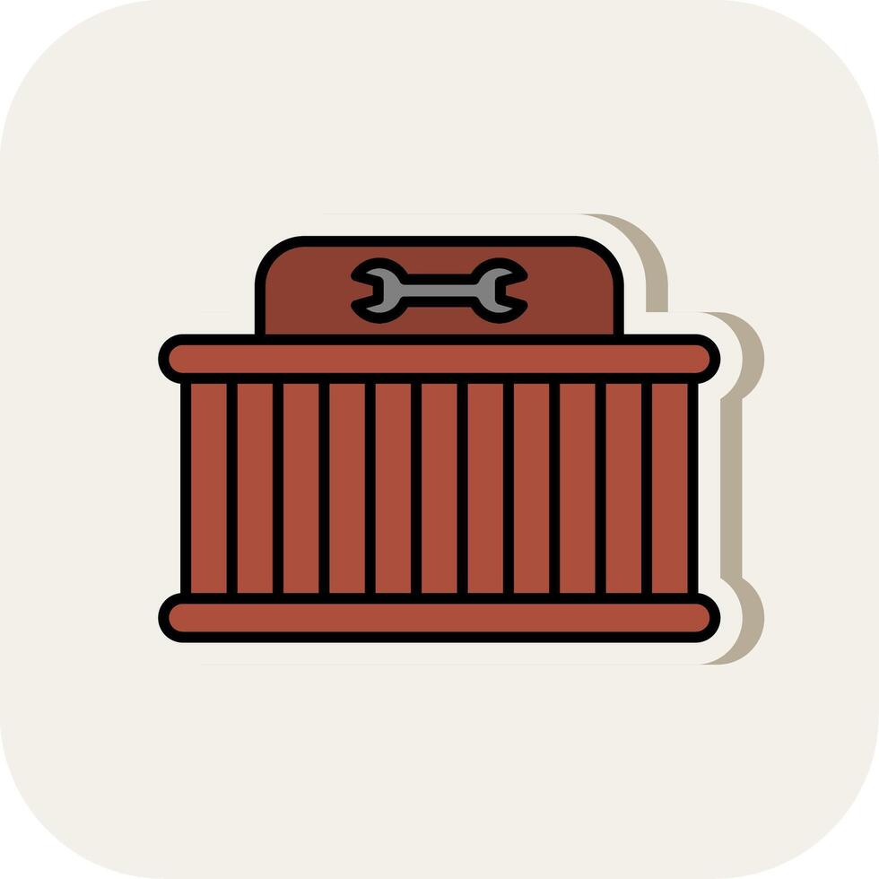 Ladder Line Filled White Shadow Icon vector