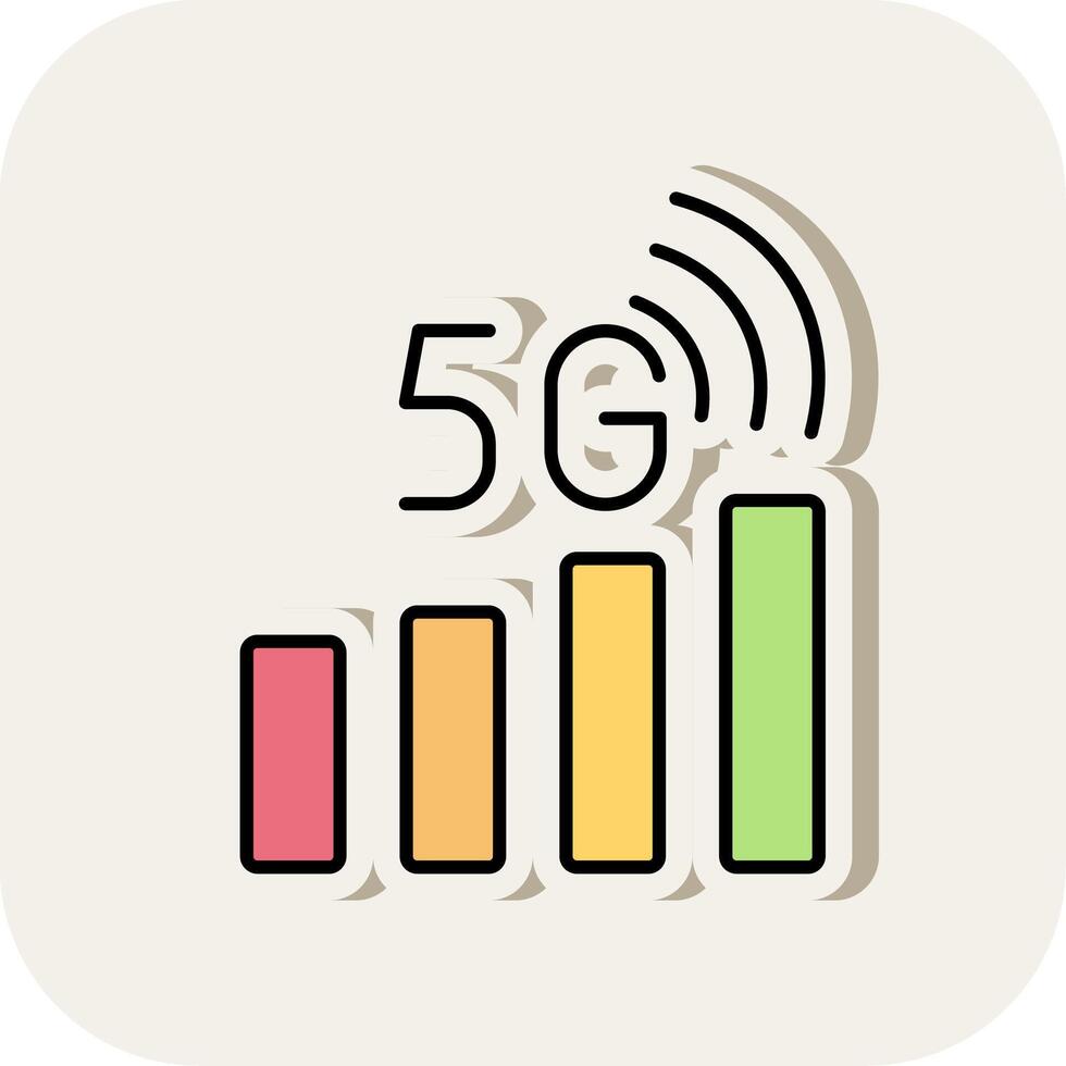 Signal Status Line Filled White Shadow Icon vector