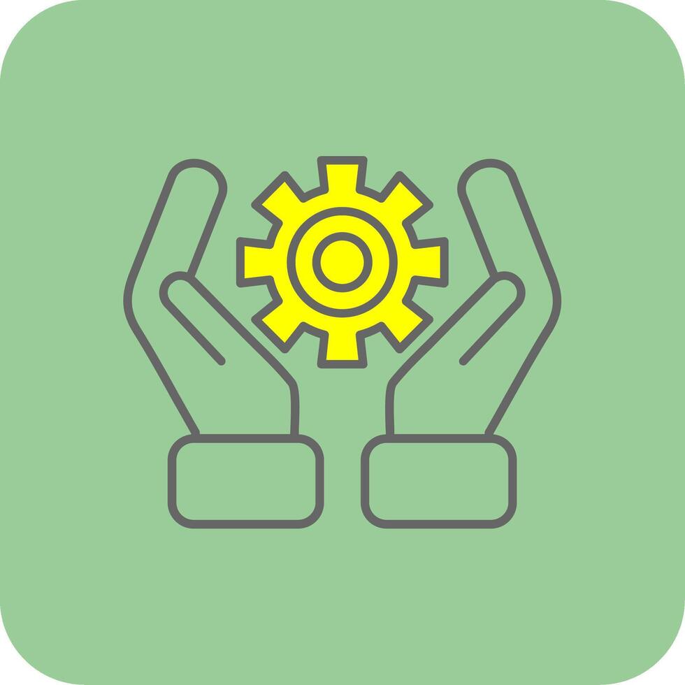 industria lleno amarillo icono vector