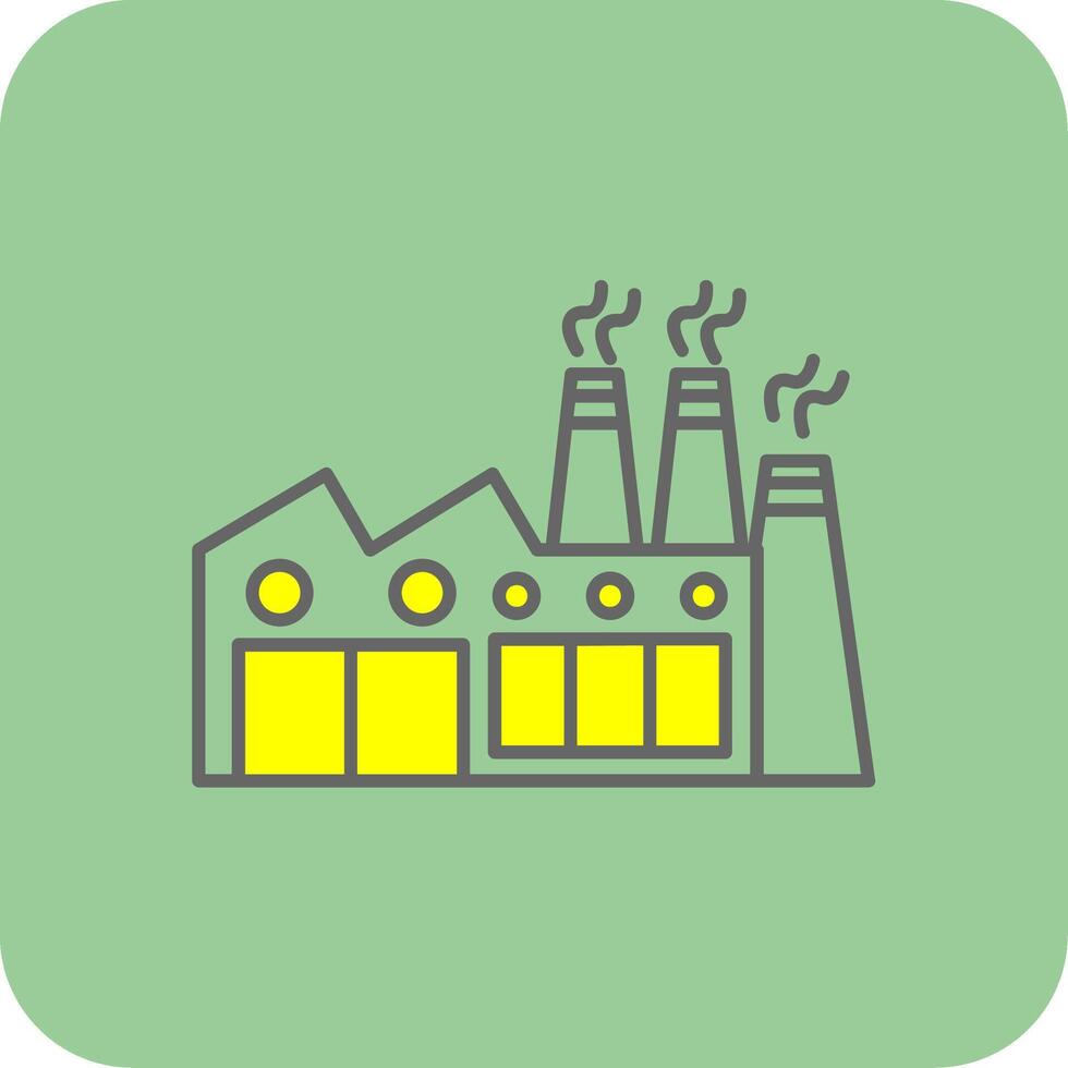 Factory Filled Yellow Icon vector