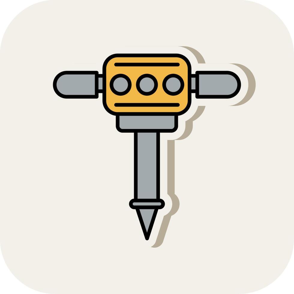 Jackhammer Line Filled White Shadow Icon vector