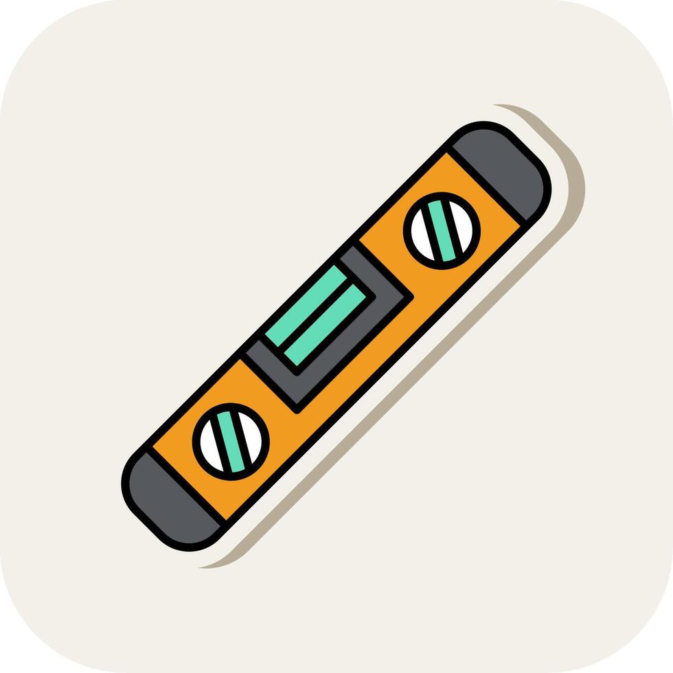 Spirit Level Line Filled White Shadow Icon vector