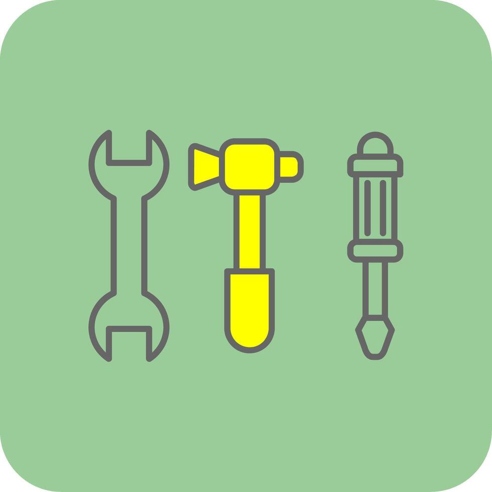 Tools Filled Yellow Icon vector