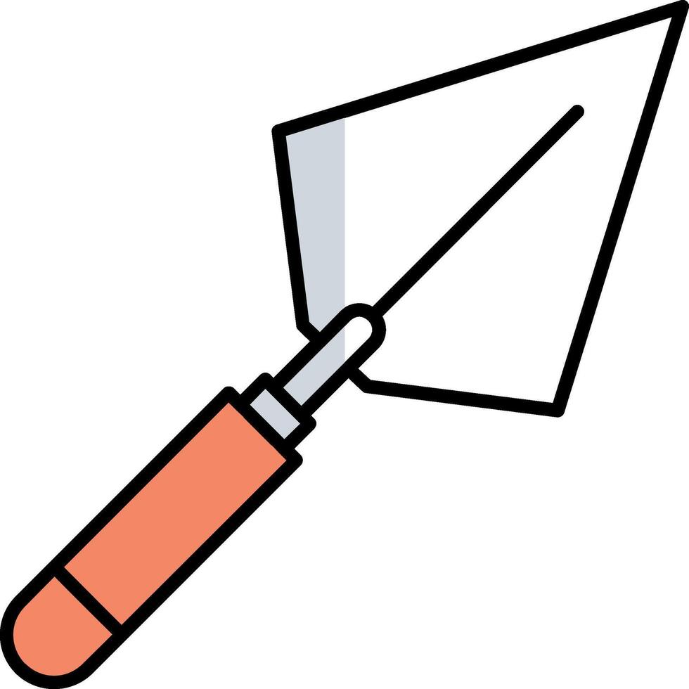 Trowel Filled Half Cut Icon vector