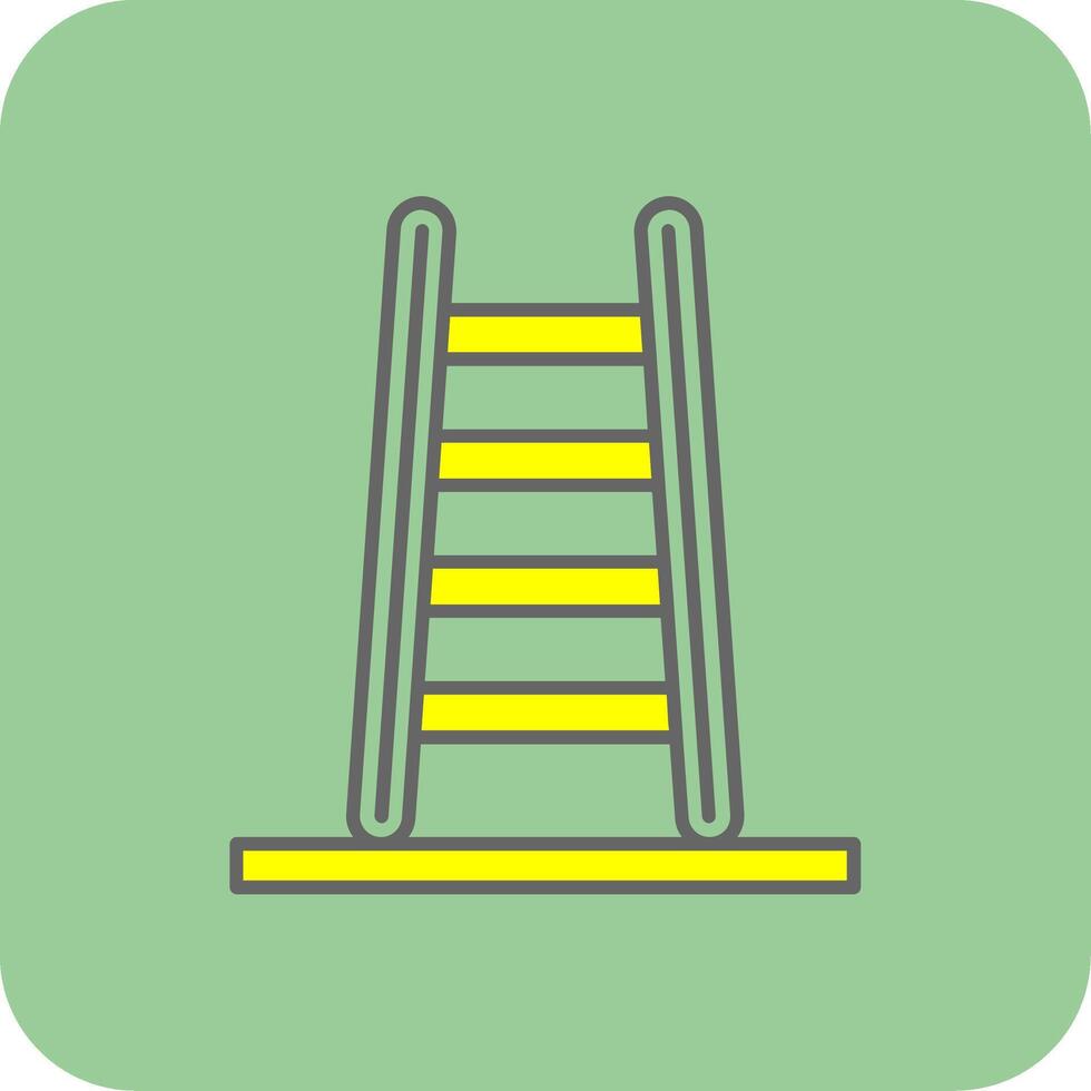 Step Ladder Filled Yellow Icon vector