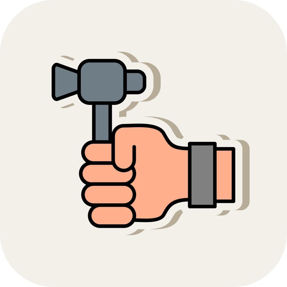 Labour Day Line Filled White Shadow Icon vector