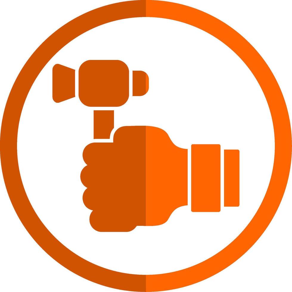 Labour Day Glyph Orange Circle Icon vector