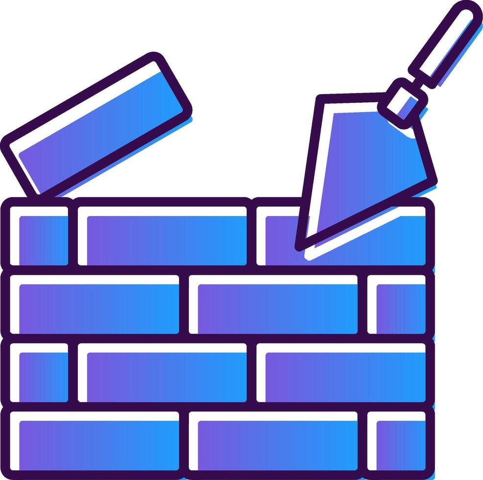 Brickwall Gradient Filled Icon vector