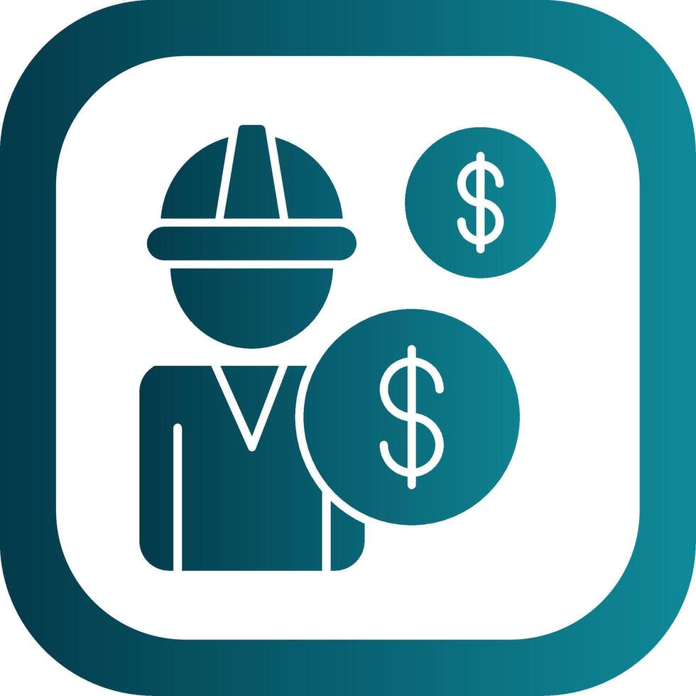 Salary Glyph Gradient Round Corner Icon vector