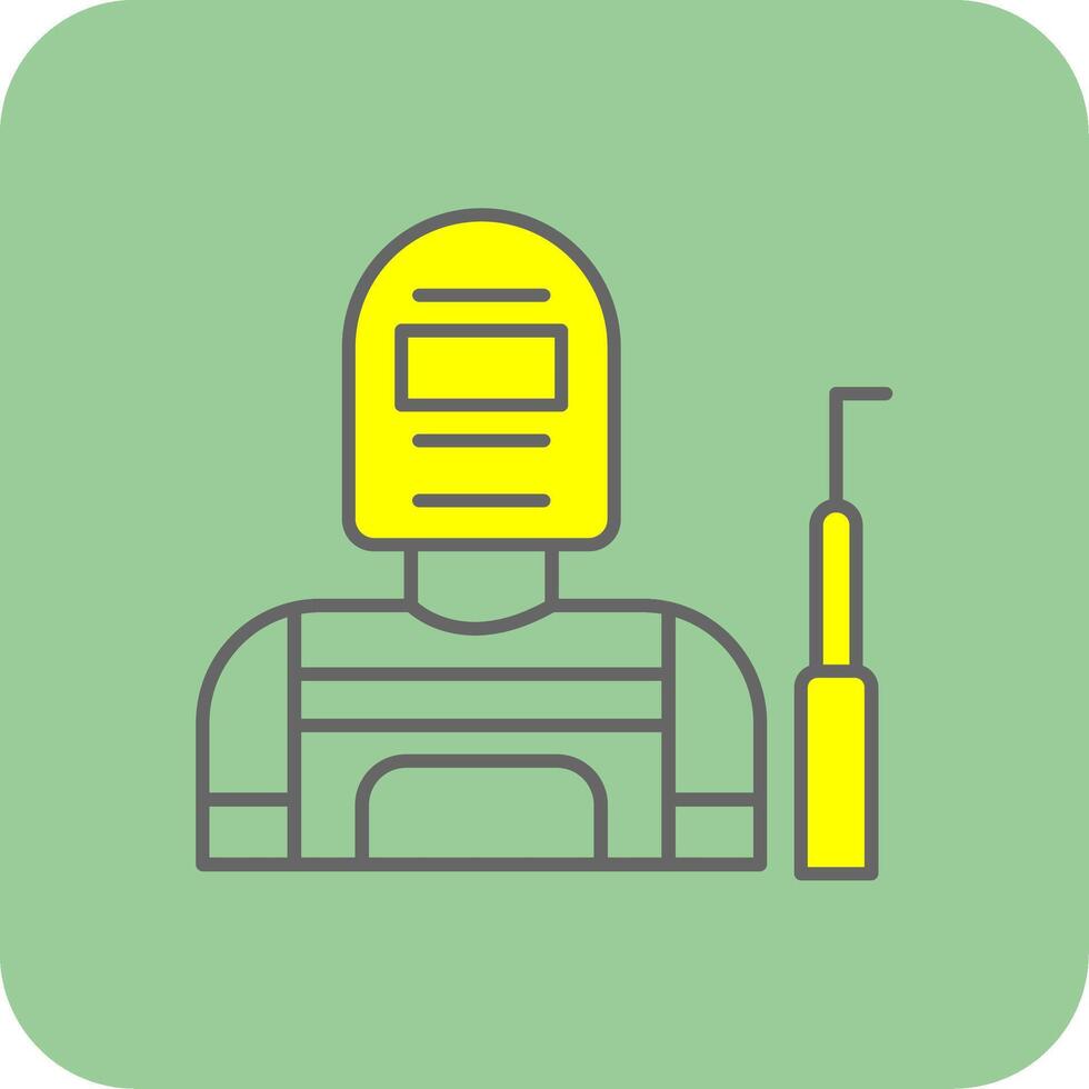 Welder Filled Yellow Icon vector