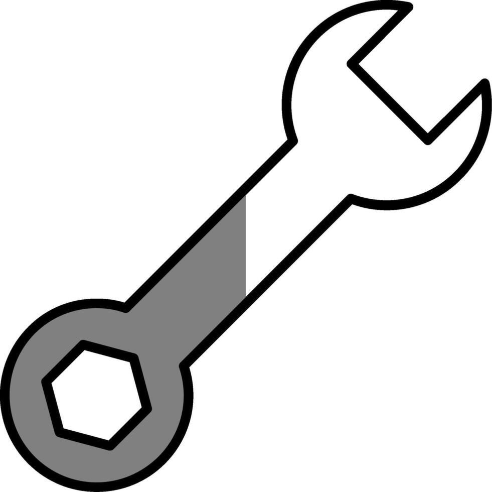 Spanner Filled Half Cut Icon vector