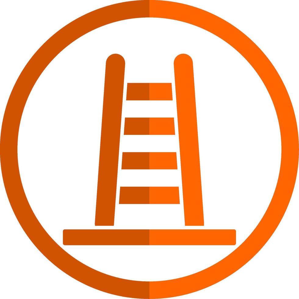 Step Ladder Glyph Orange Circle Icon vector