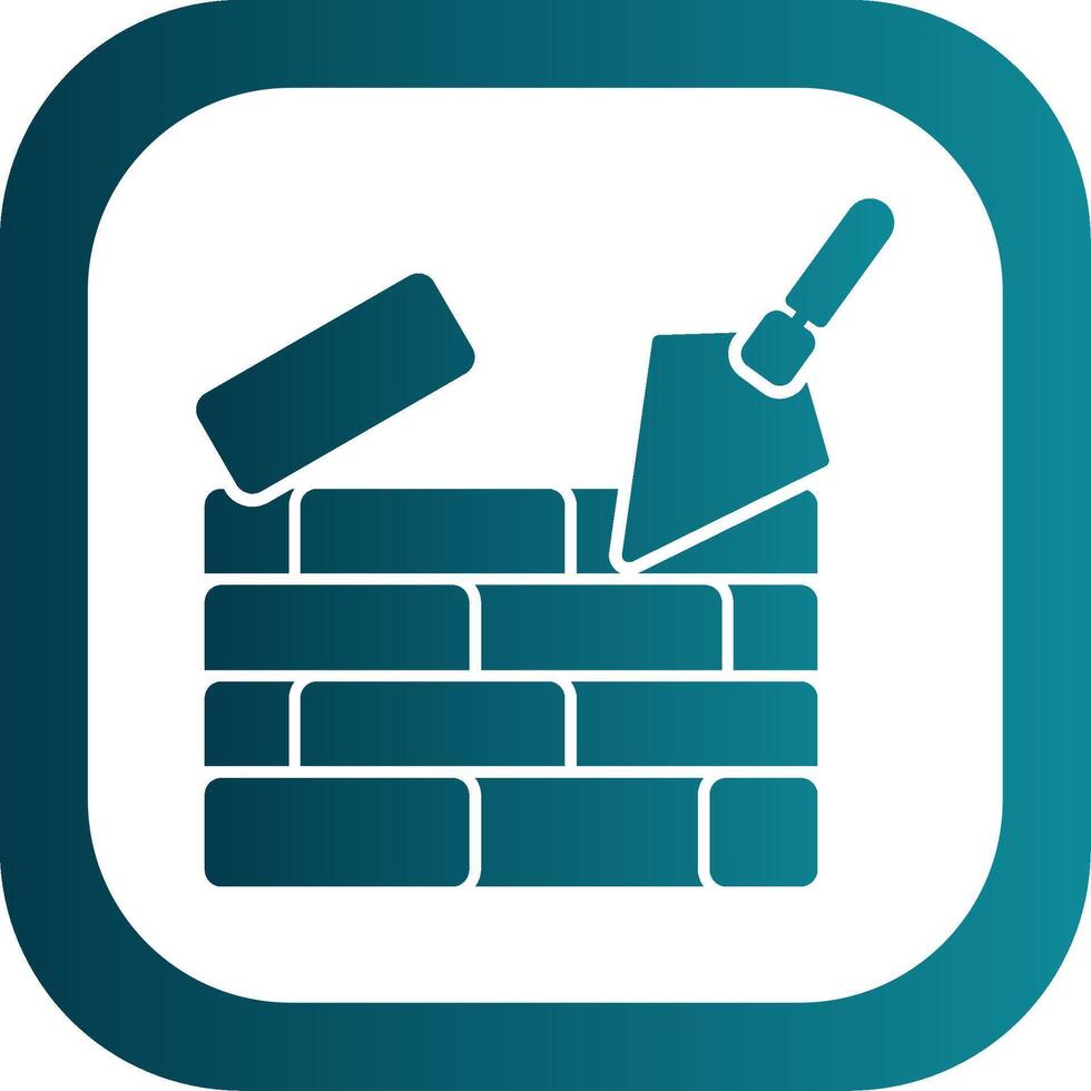 Brickwall Glyph Gradient Round Corner Icon vector