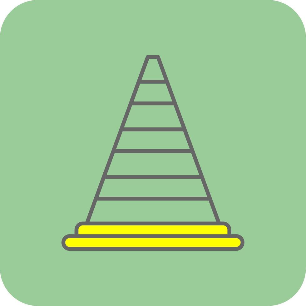 Cone Filled Yellow Icon vector