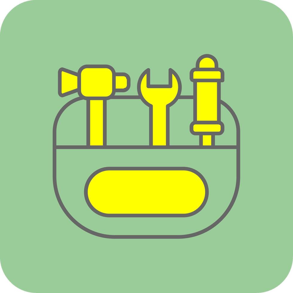 Toolkit Filled Yellow Icon vector