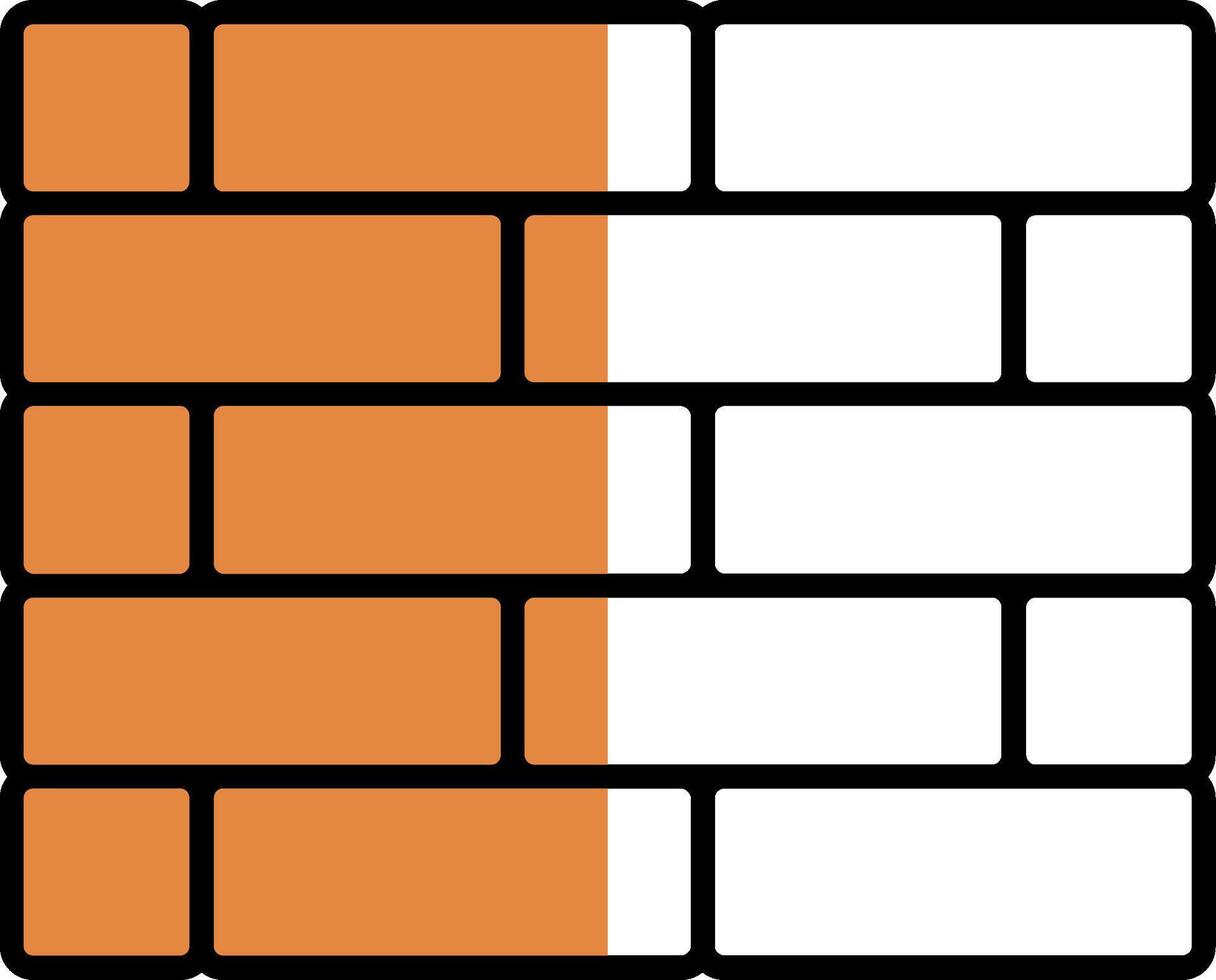 Brickwall Filled Half Cut Icon vector