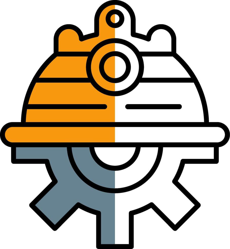 Engineer Filled Half Cut Icon vector