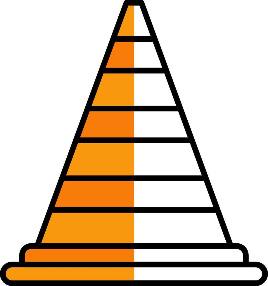 Cone Filled Half Cut Icon vector