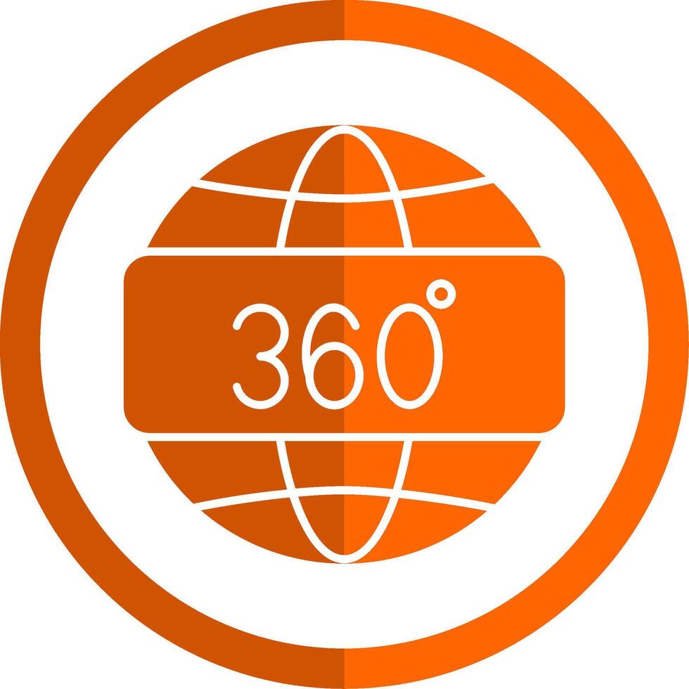 360 View Glyph Orange Circle Icon vector