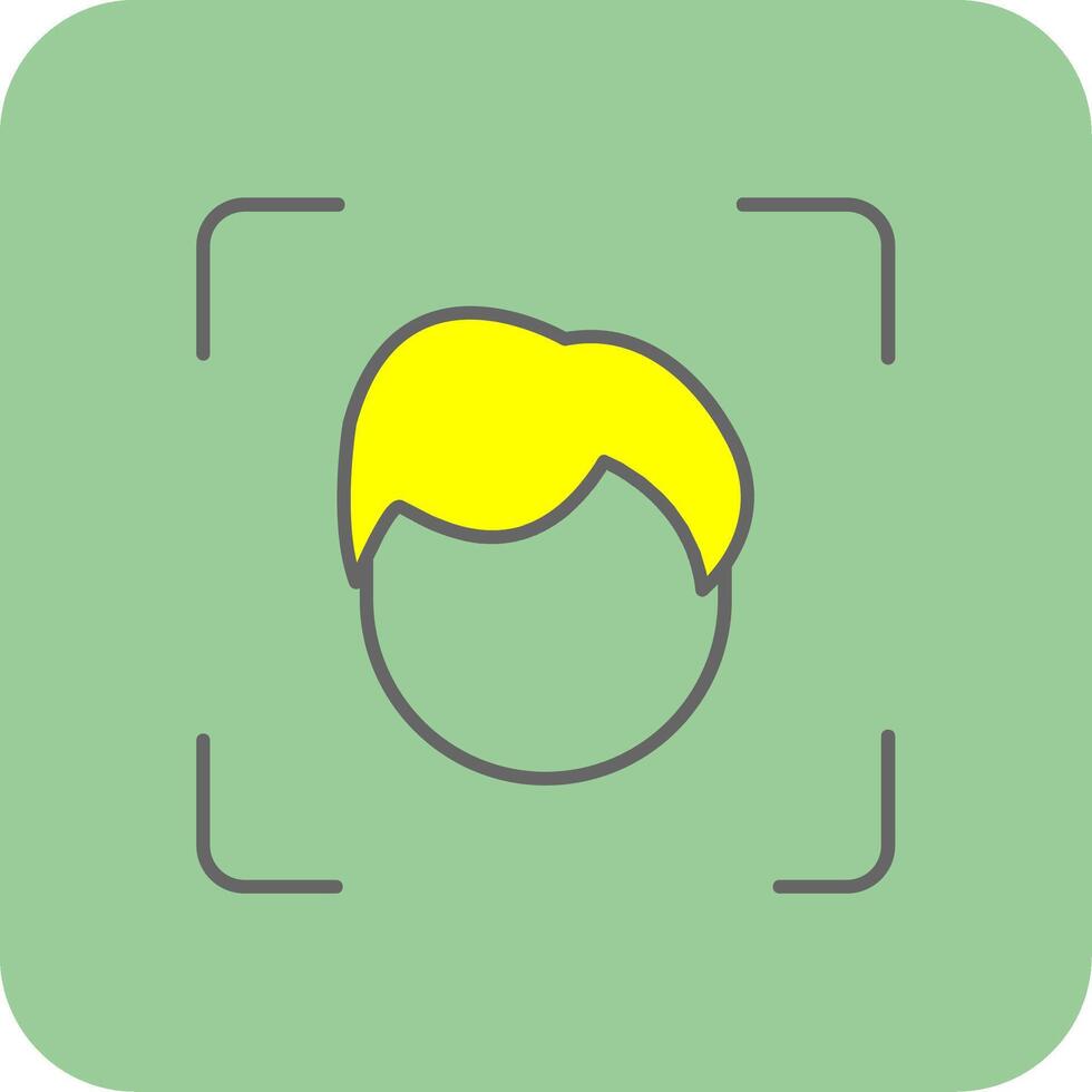 Face Scan Filled Yellow Icon vector