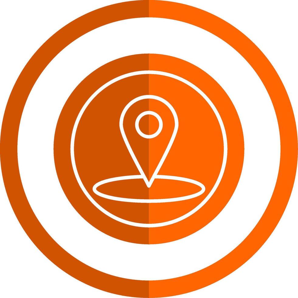 Location Glyph Orange Circle Icon vector