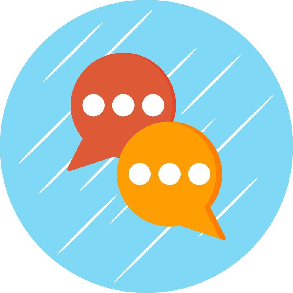 Messages Flat Blue Circle Icon vector