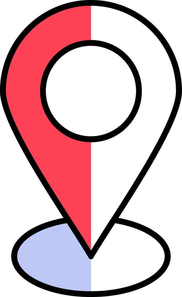 Location Filled Half Cut Icon vector