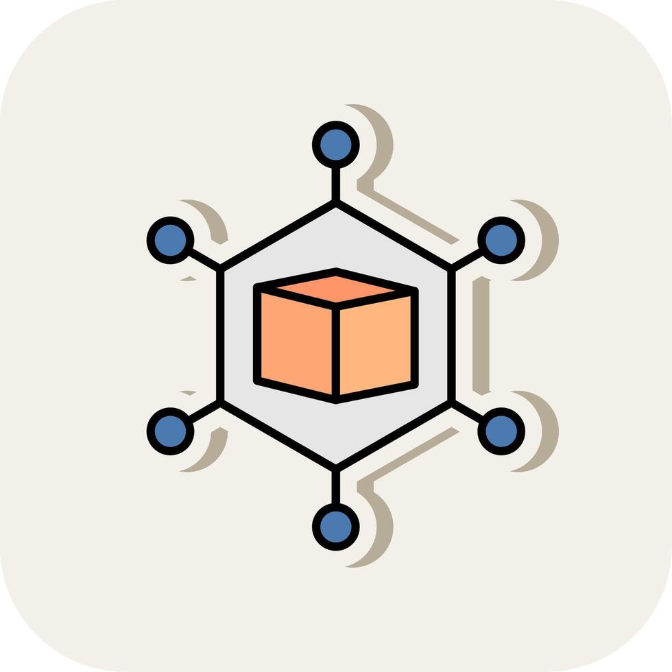 Metaverse Line Filled White Shadow Icon vector