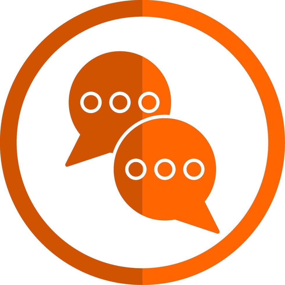 Messages Glyph Orange Circle Icon vector