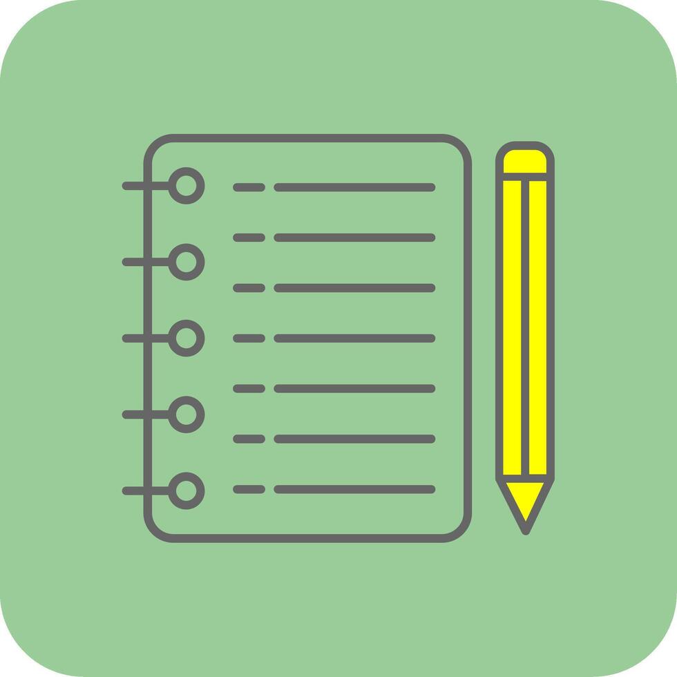 Notepad Filled Yellow Icon vector