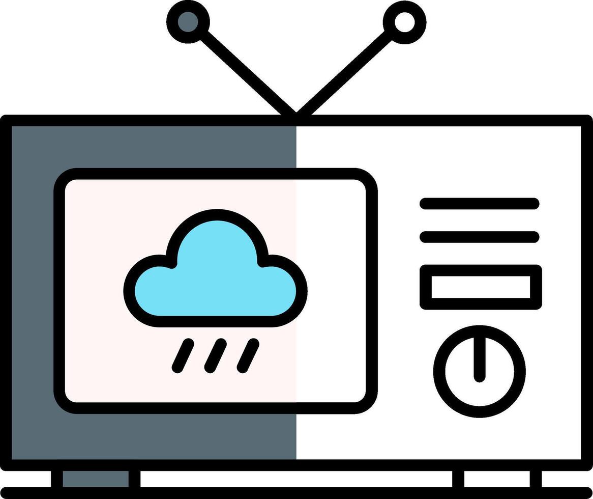 clima Noticias lleno medio cortar icono vector