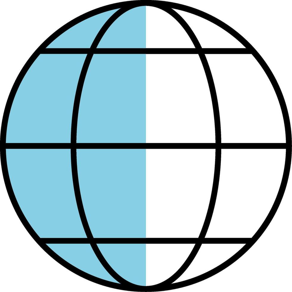 World Filled Half Cut Icon vector