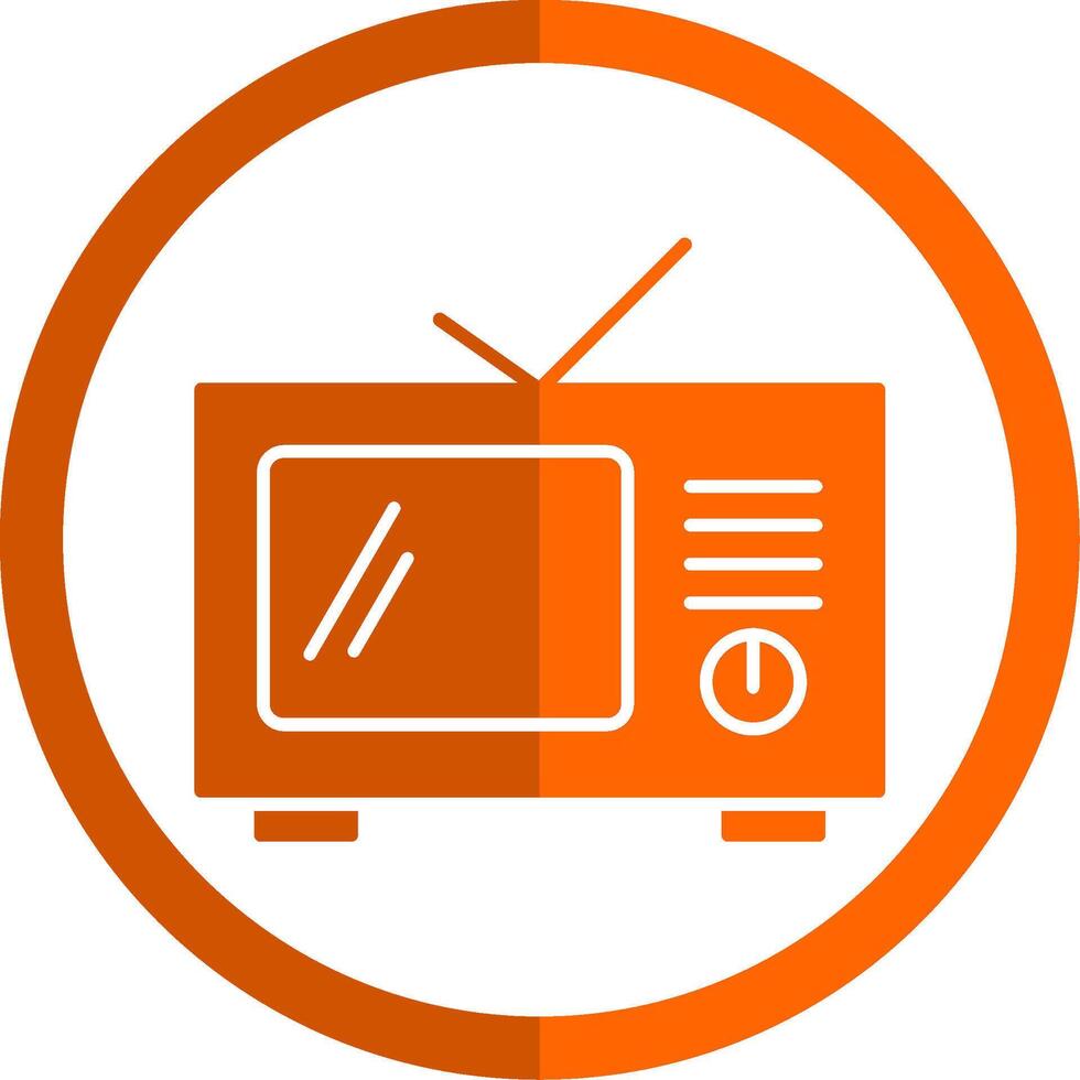 Television Glyph Orange Circle Icon vector