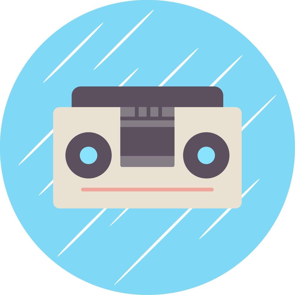 Tape Recorder Flat Blue Circle Icon vector