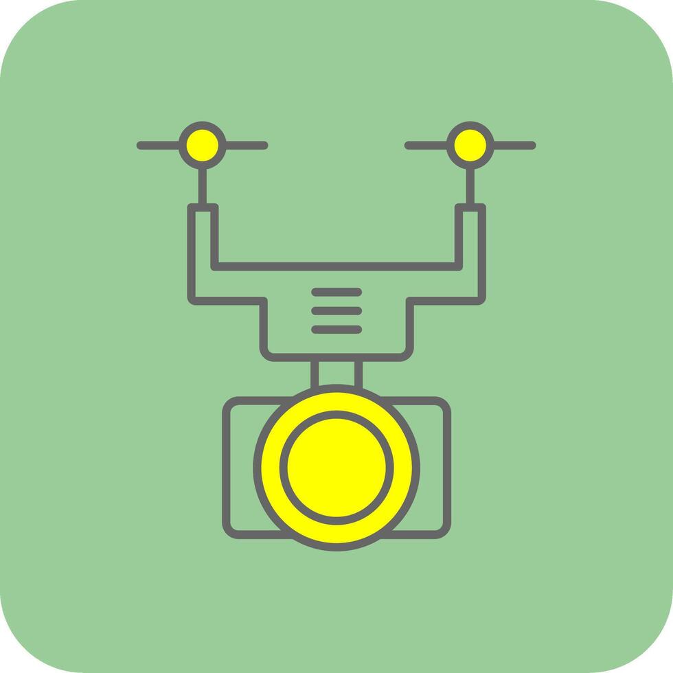 Camera Drone Filled Yellow Icon vector