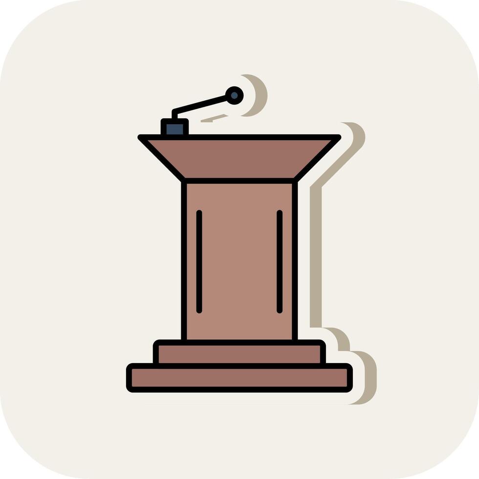Podium Line Filled White Shadow Icon vector
