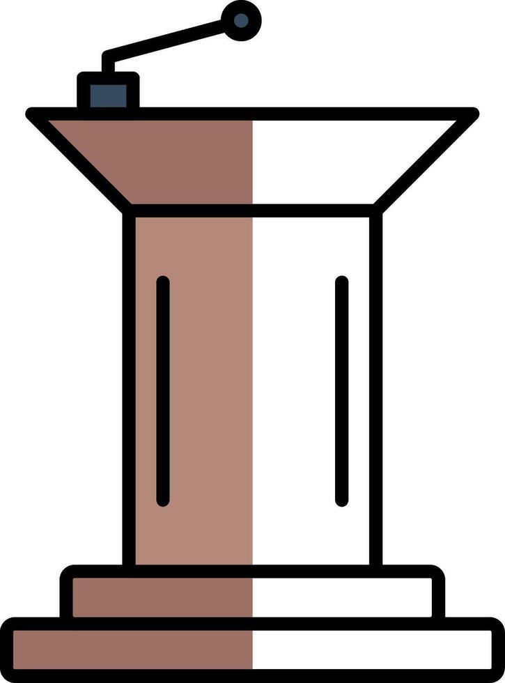 Podium Filled Half Cut Icon vector