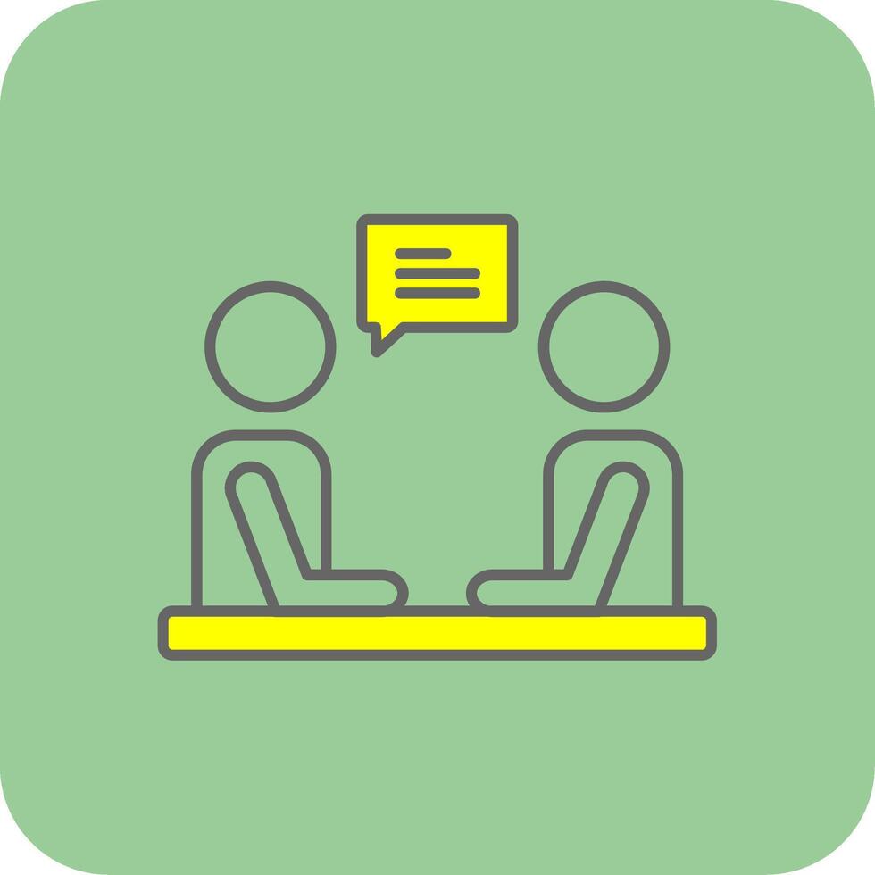 Interview Filled Yellow Icon vector