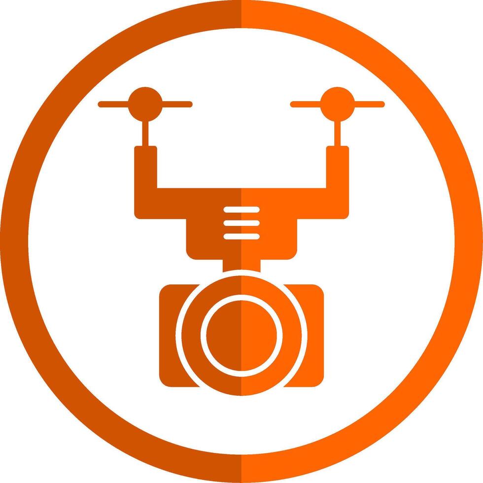 Camera Drone Glyph Orange Circle Icon vector