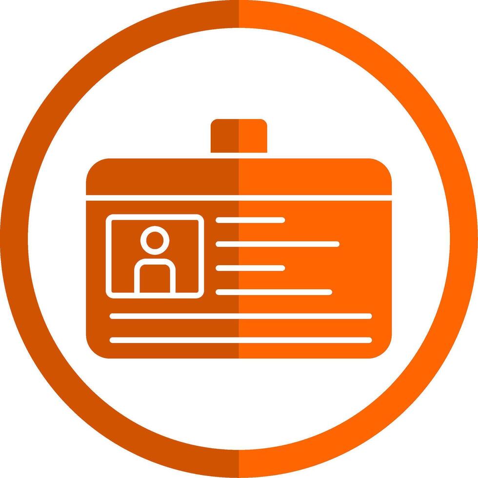 Id Card Glyph Orange Circle Icon vector