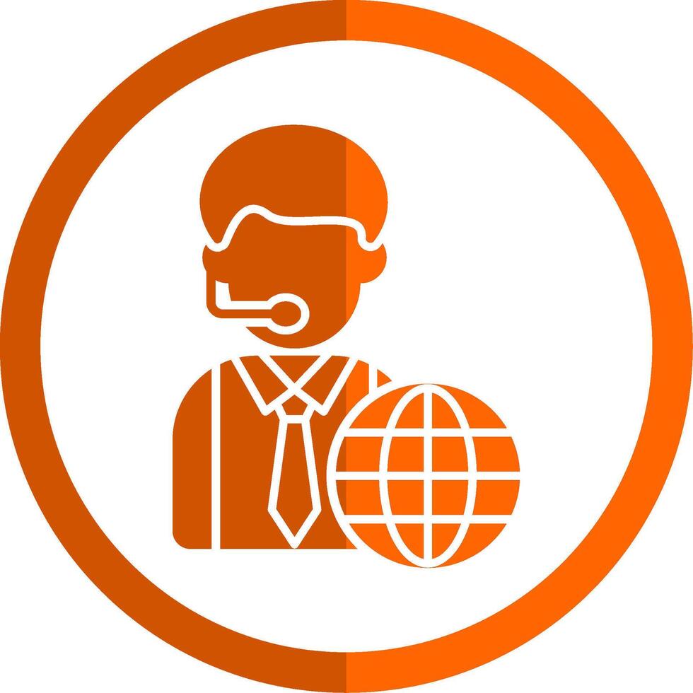 News Reporter Glyph Orange Circle Icon vector