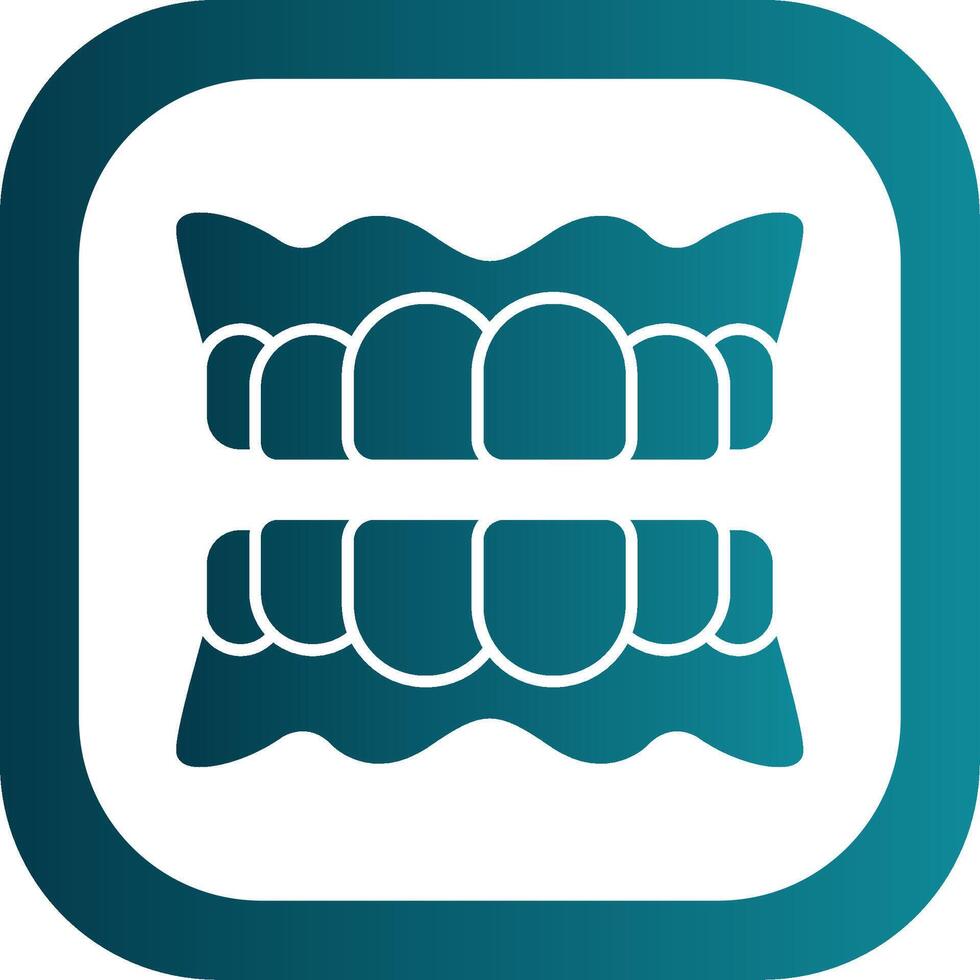 Denture Glyph Gradient Round Corner Icon vector