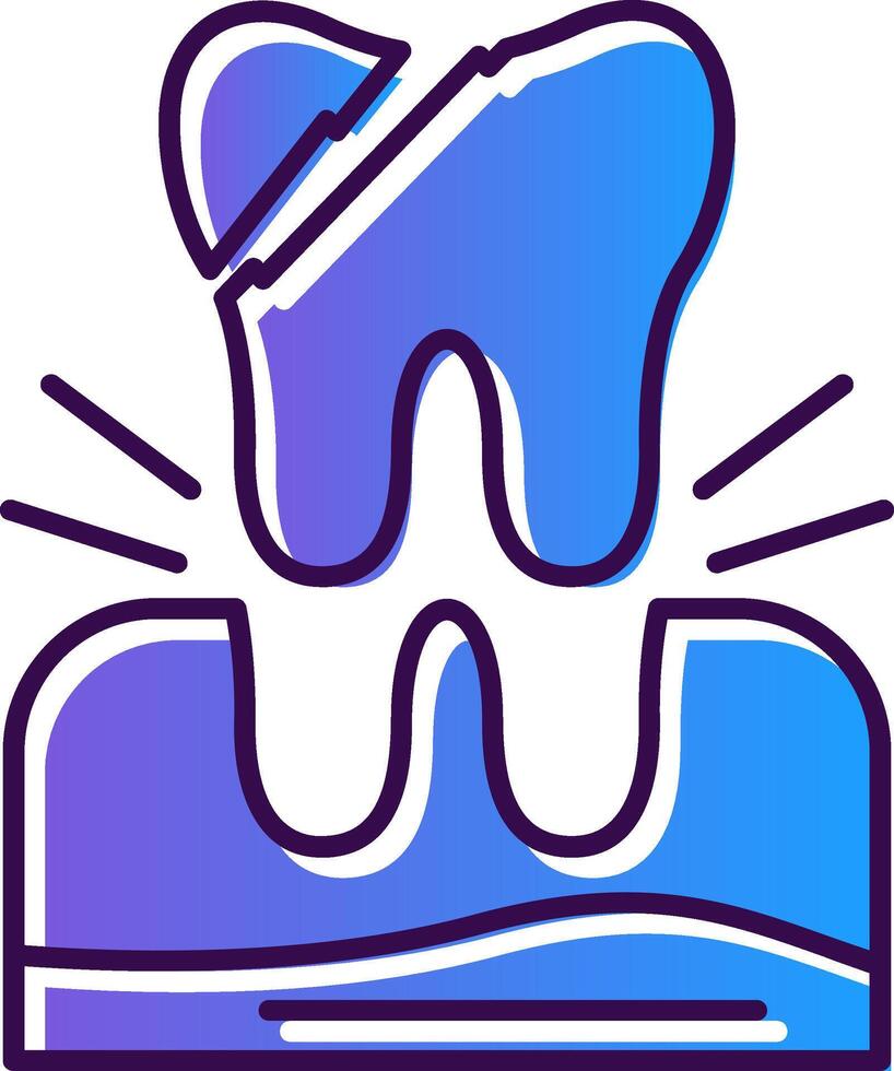tooth Extraction Gradient Filled Icon vector