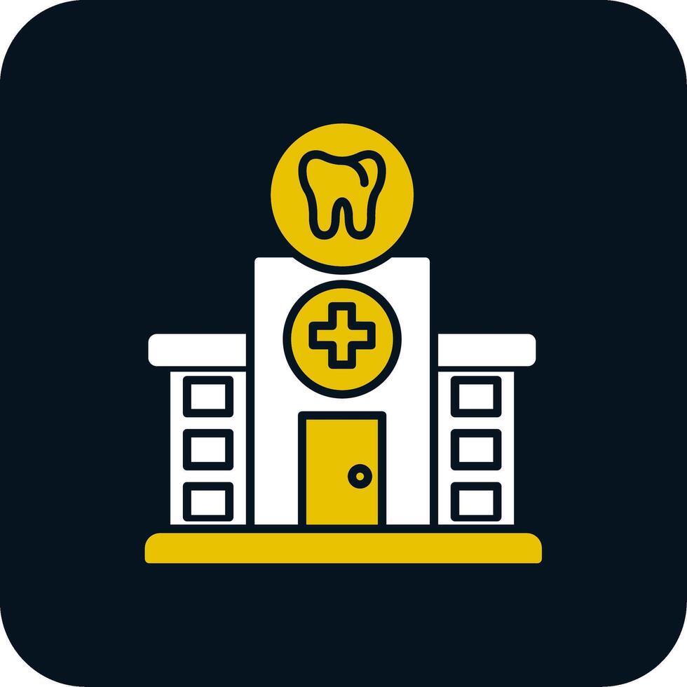 Dental Clinic Glyph Two Color Icon vector