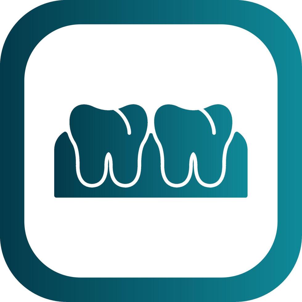 Gingivitis Glyph Gradient Round Corner Icon vector