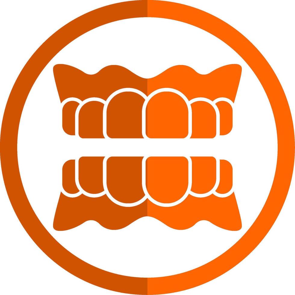 Denture Glyph Orange Circle Icon vector