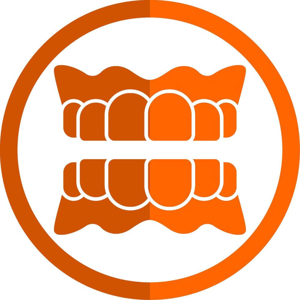 Denture Glyph Orange Circle Icon vector