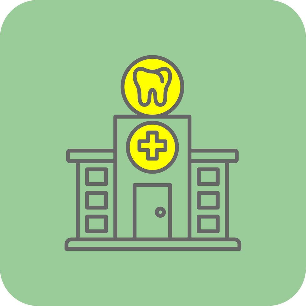 Dental Clinic Filled Yellow Icon vector